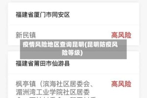 疫情风险地区查询昆明(昆明防疫风险等级)