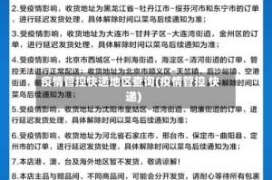 疫情管控快递地区查询(疫情管控 快递)