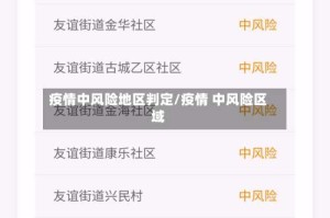 疫情中风险地区判定/疫情 中风险区域