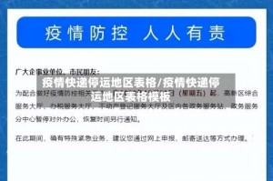 疫情快递停运地区表格/疫情快递停运地区表格模板