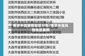 南京中高疫情地区分布/南京中高风险地区最新