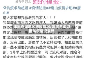 哪里查询地区防疫情况/哪里查询地区防疫情况最新