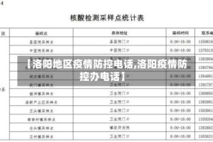 【洛阳地区疫情防控电话,洛阳疫情防控办电话】