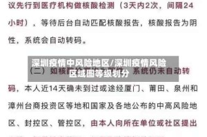 深圳疫情中风险地区/深圳疫情风险区域图等级划分