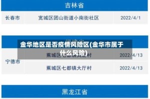 金华地区是否疫情风险区(金华市属于什么风险)
