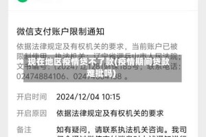 现在地区疫情贷不了款(疫情期间贷款难批吗)