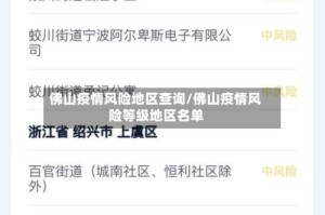 佛山疫情风险地区查询/佛山疫情风险等级地区名单