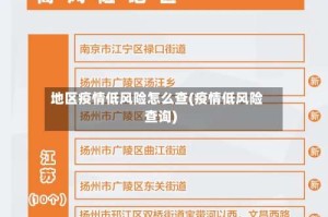 地区疫情低风险怎么查(疫情低风险查询)