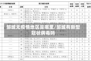 邹城无疫情地区是哪里/邹城有新型冠状病毒吗
