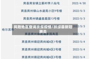 风险地区查询扶绥疫情/扶绥县新冠肺炎