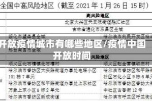 开放疫情城市有哪些地区/疫情中国开放时间
