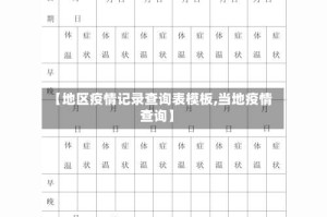 【地区疫情记录查询表模板,当地疫情查询】