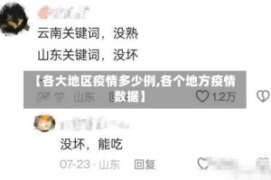 【各大地区疫情多少例,各个地方疫情数据】