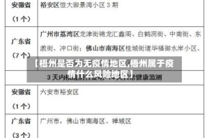 【梧州是否为无疫情地区,梧州属于疫情什么风险地区】