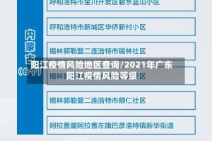 阳江疫情风险地区查询/2021年广东阳江疫情风险等级