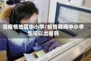 没疫情地区中小学/疫情期间中小学生可以出省吗