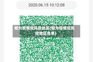 犍为疫情低风险地区(犍为疫情低风险地区名单)