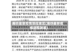 廊坊最新疫情防控地区(廊坊最新疫情防控政策)
