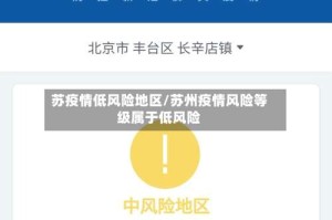 苏疫情低风险地区/苏州疫情风险等级属于低风险