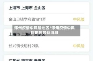 涿州疫情中风险地区/涿州疫情中风险地区最新消息