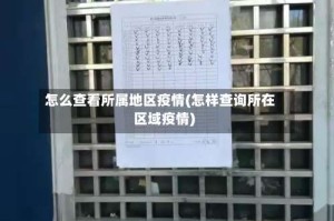 怎么查看所属地区疫情(怎样查询所在区域疫情)