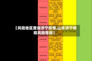 【风险地区查询济宁疫情,山东济宁防疫风险等级】