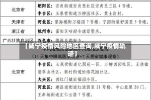 【咸宁疫情风险地区查询,咸宁疫情轨迹】