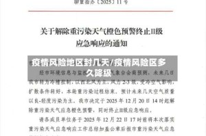 疫情风险地区封几天/疫情风险区多久降级