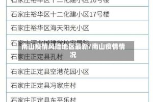 南山疫情风险地区最新/南山疫情情况