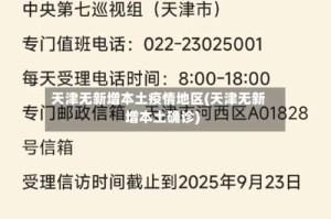 天津无新增本土疫情地区(天津无新增本土确诊)