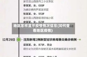 地区怎样显示疫情情况信息(如何查看地区疫情)