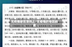 无疫情地区原则上/无疫情的地区标准