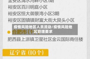 疫情风险地区人员流动/疫情风险地区管理要求