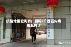疫情地区查询有广西吗/广西区内疫情怎样了