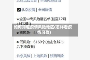 如何知道疫情风险地区(怎样看疫情风险)