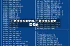 广州疫情四类地区/广州疫情四类地区名单