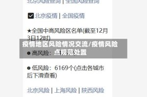 疫情地区风险情况交流/疫情风险点规范处置