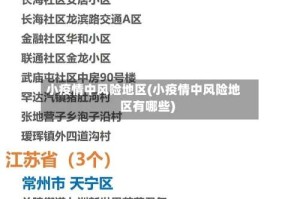 小疫情中风险地区(小疫情中风险地区有哪些)