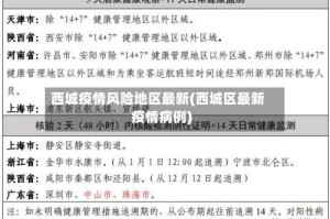 西城疫情风险地区最新(西城区最新疫情病例)