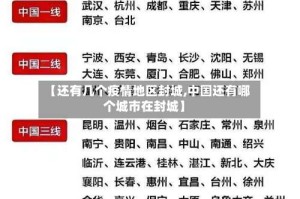 【还有几个疫情地区封城,中国还有哪个城市在封城】