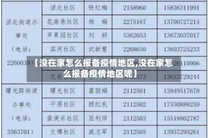 【没在家怎么报备疫情地区,没在家怎么报备疫情地区呢】