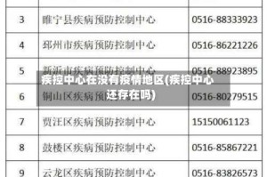 疾控中心在没有疫情地区(疾控中心还存在吗)