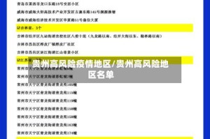 贵州高风险疫情地区/贵州高风险地区名单