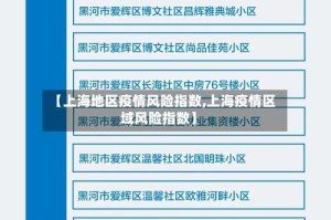 【上海地区疫情风险指数,上海疫情区域风险指数】