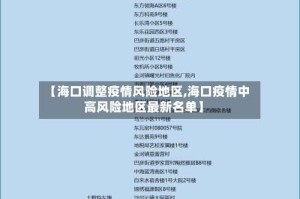 【海口调整疫情风险地区,海口疫情中高风险地区最新名单】