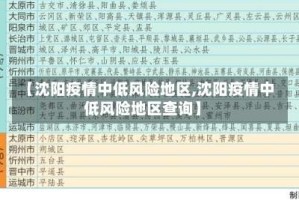 【沈阳疫情中低风险地区,沈阳疫情中低风险地区查询】