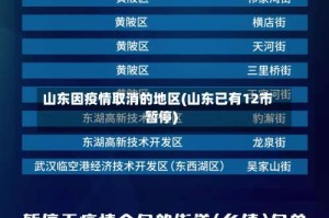 山东因疫情取消的地区(山东已有12市暂停)