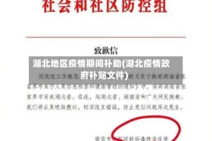 湖北地区疫情期间补助(湖北疫情政府补贴文件)