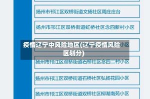 疫情辽宁中风险地区(辽宁疫情风险区划分)