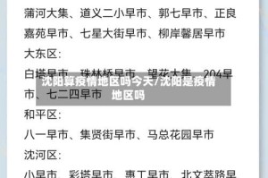 沈阳算疫情地区吗今天/沈阳是疫情地区吗